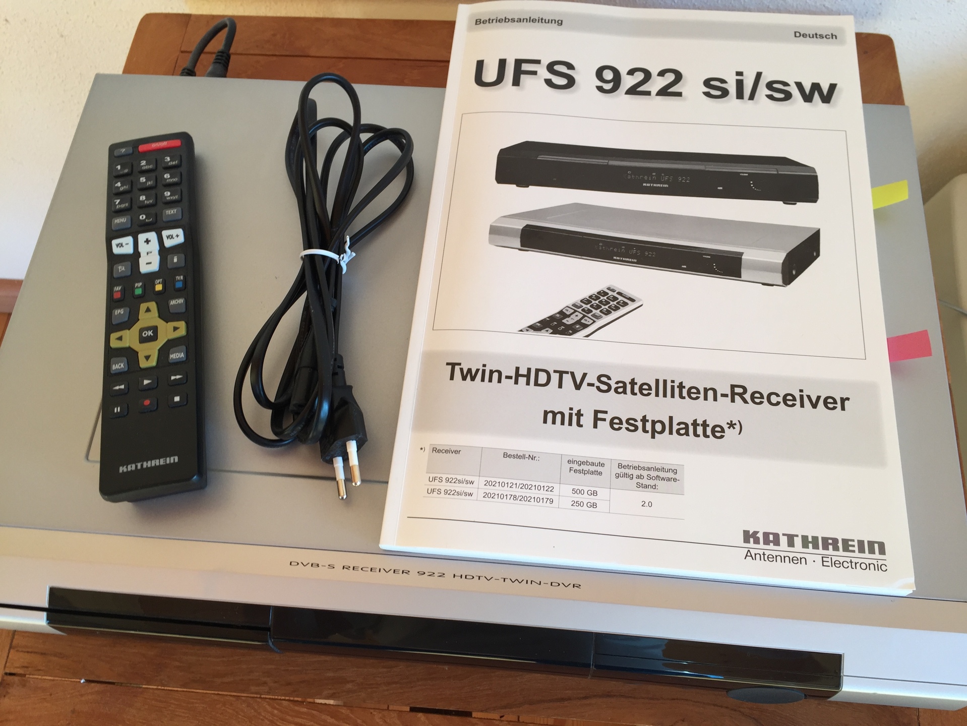 Kathrein Ufs 922 Fernbedienung Funktioniert Nicht Kathrein UFS 922 Satelliten-Receiver